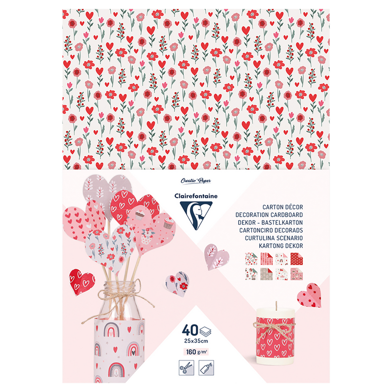 Clairefontaine decorative cardstock – Love 40-sheet pack