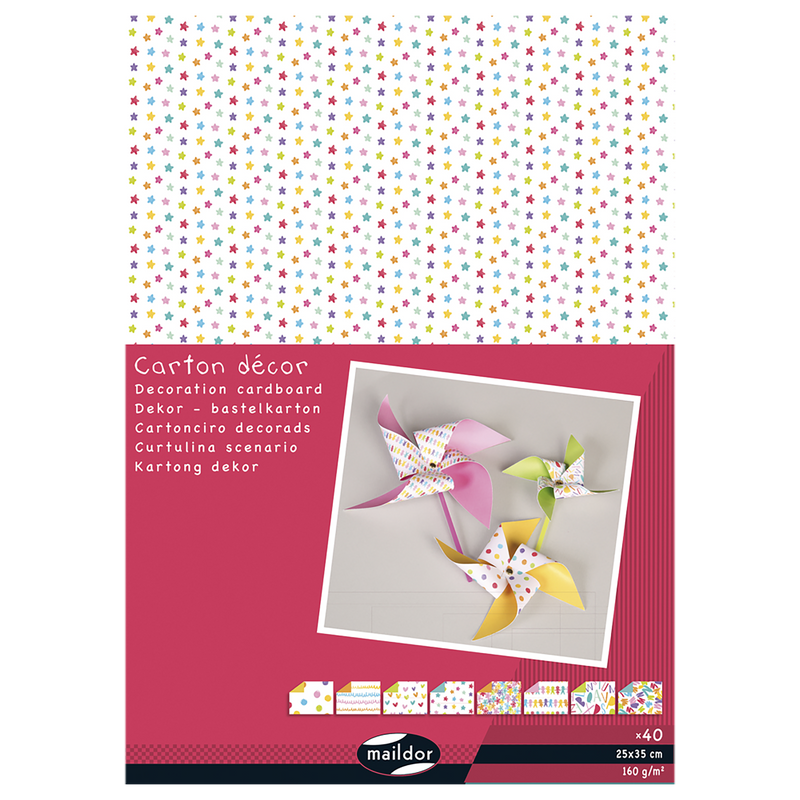 Decoration cardboard 160G doodling pack of 40 sheets (9.8 x 13.8 in)