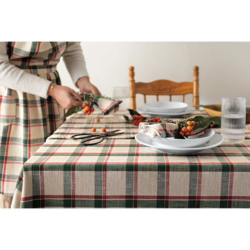 Now Designs - Noel Plaid Christmas Tablecloth 120 x 60 inch - lifestyle