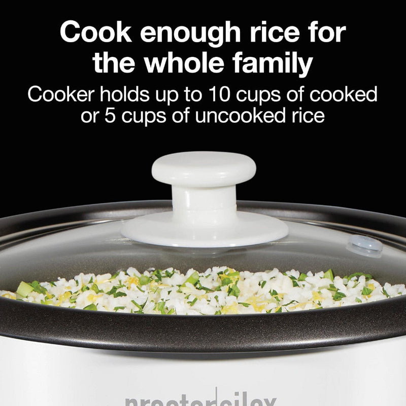 Proctor Silex Rice Cooker & Food Steamer 37533G, 10 Cups Cooked