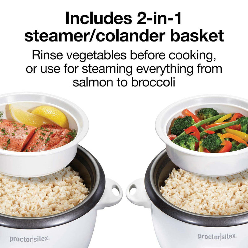 Proctor Silex Rice Cooker & Food Steamer 37533G, 10 Cups Cooked