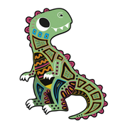 SCRATCH ART DINOSAUR CUT OUTS - 5 CARDS