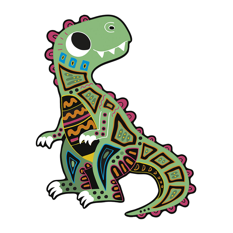 SCRATCH ART DINOSAUR CUT OUTS - 5 CARDS