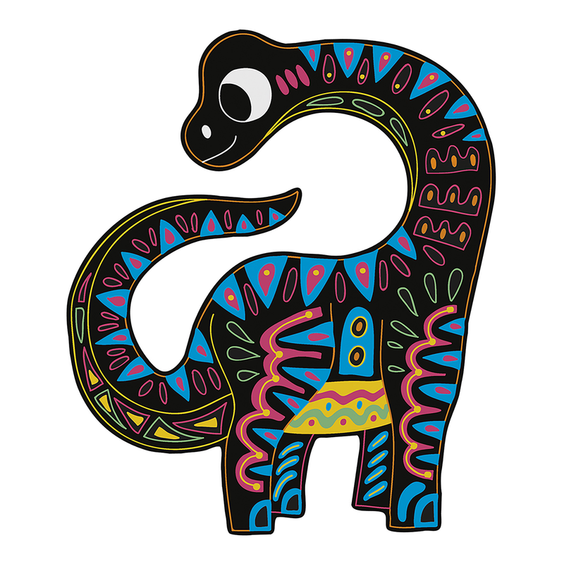 SCRATCH ART DINOSAUR CUT OUTS - 5 CARDS