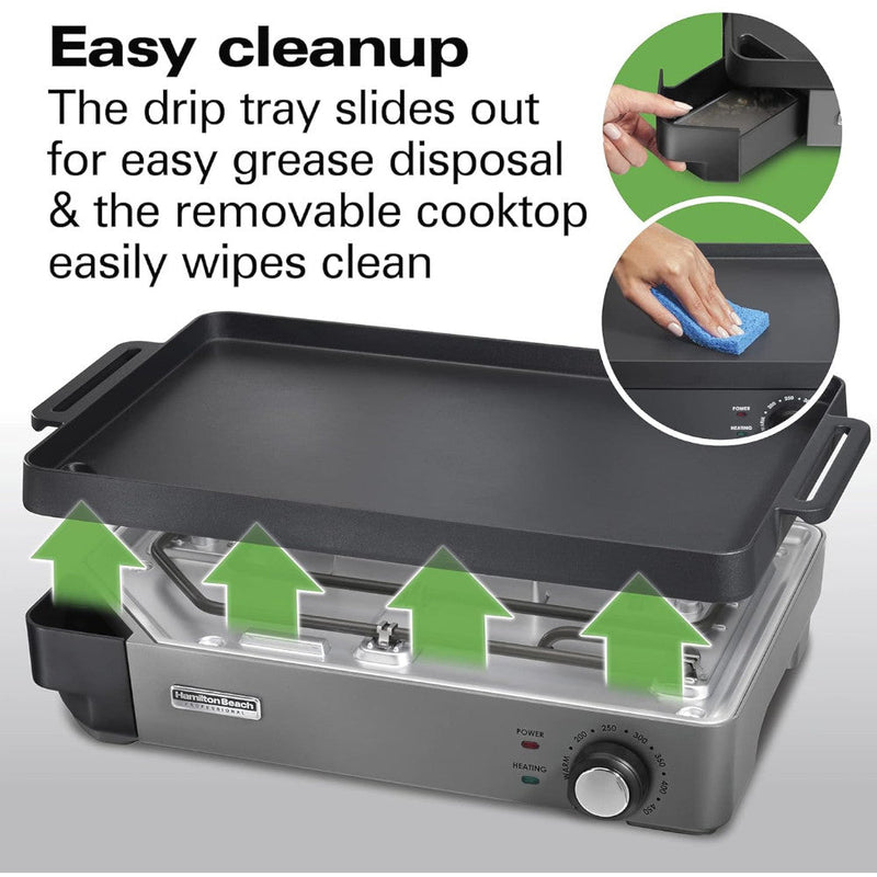 Hamilton Beach Professional 38560 Cast Iron Grill & Griddle — Refurbished