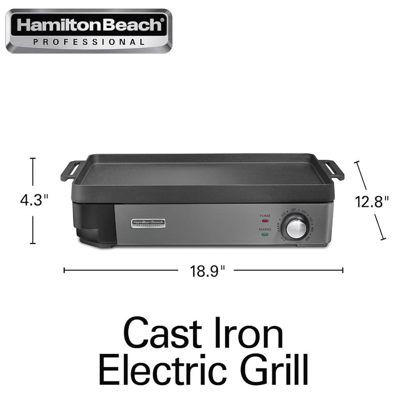 Hamilton Beach Professional 38560 Cast Iron Grill & Griddle — Refurbished