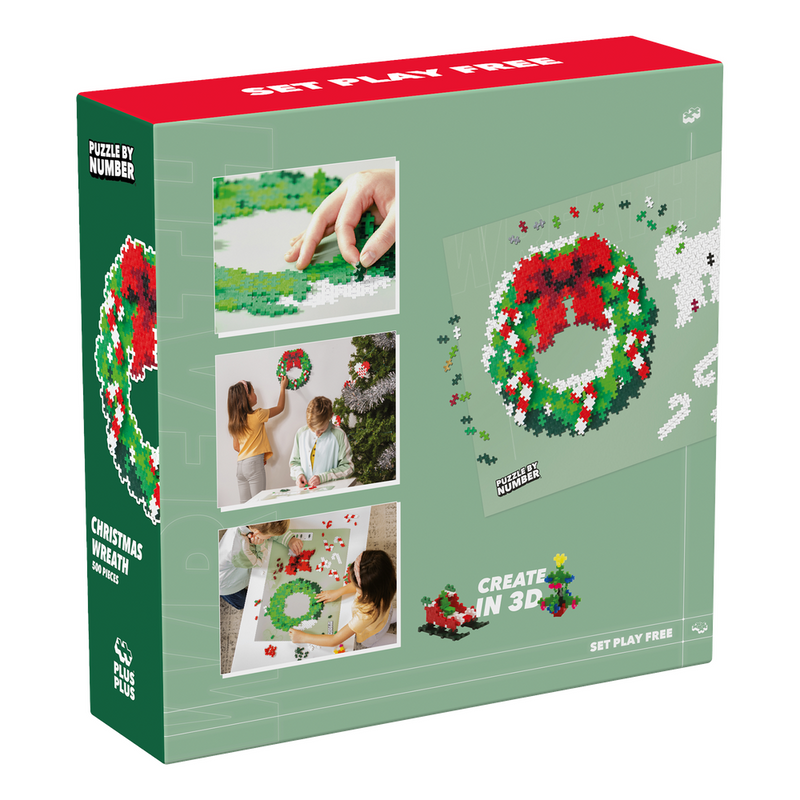 PUZZLE BY NUMBER - CHRISTMAS WREATH - 500pcs
