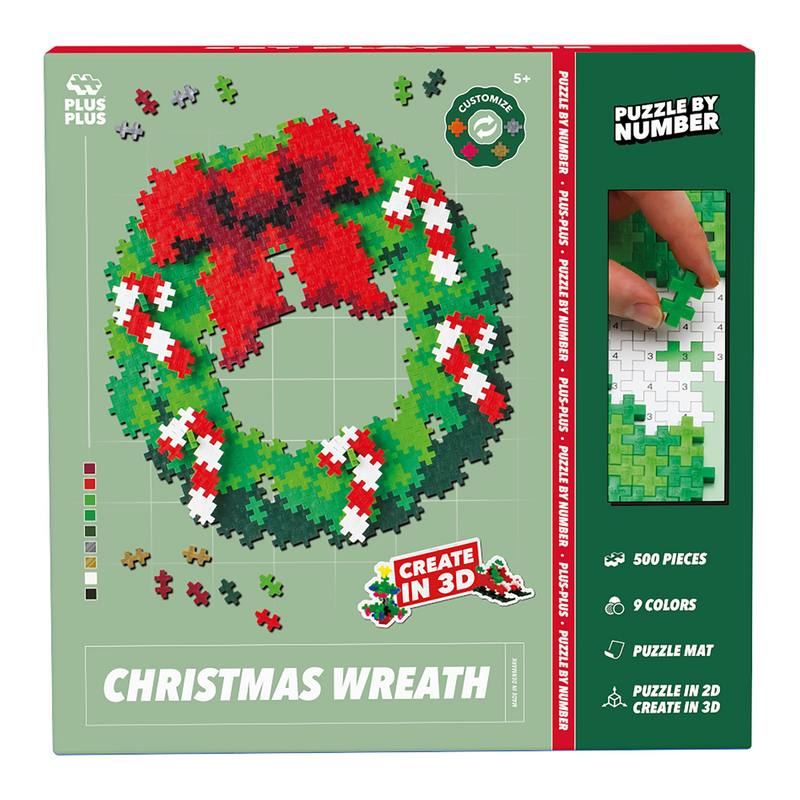 PUZZLE BY NUMBER - CHRISTMAS WREATH - 500pcs