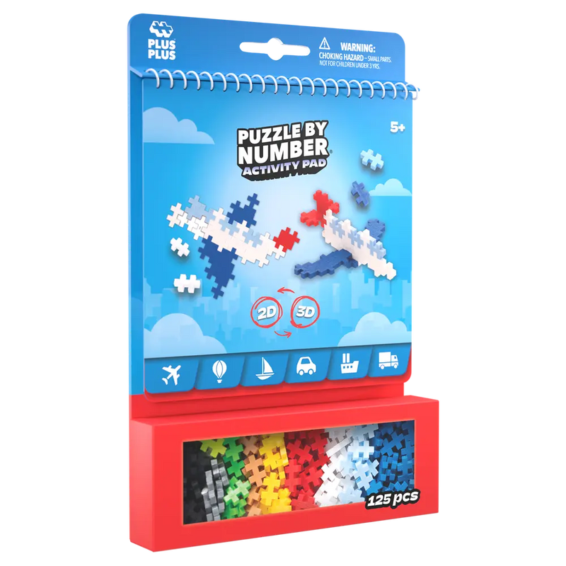 PUZZLE BY NUMBER - ACTIVITY PAD - TRANSPORTATION - 125pcs