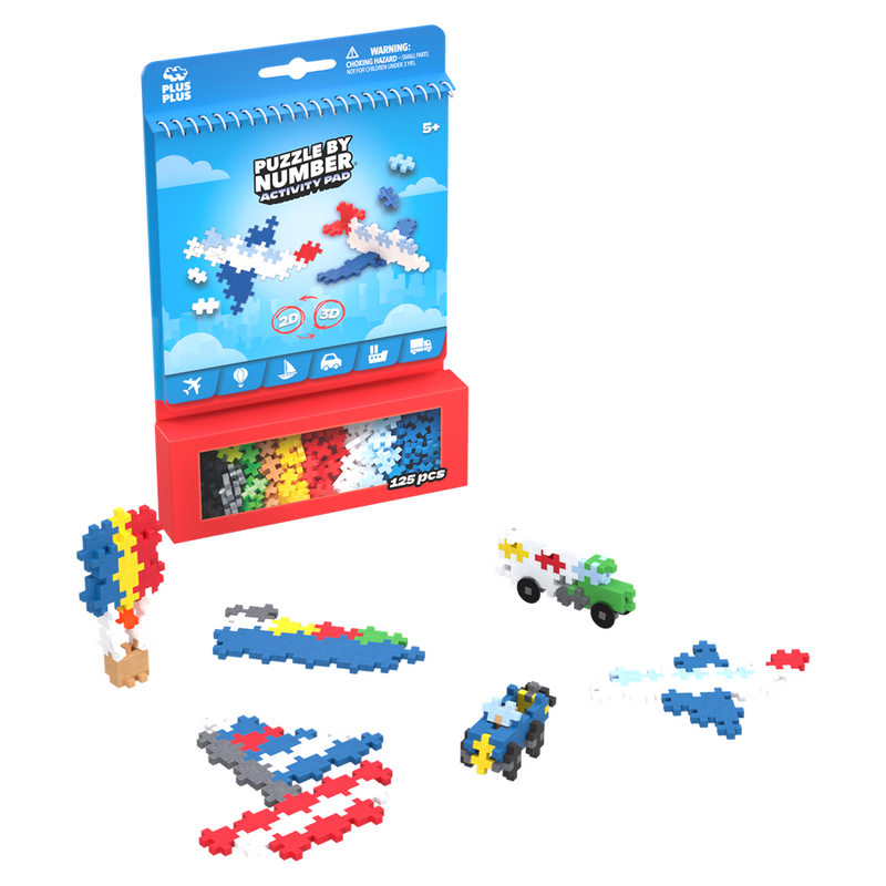 PUZZLE BY NUMBER - ACTIVITY PAD - TRANSPORTATION - 125pcs