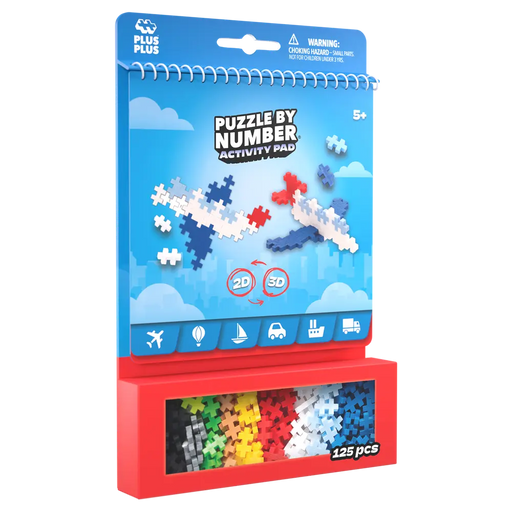 PUZZLE BY NUMBER - ACTIVITY PAD - TRANSPORTATION - 125pcs