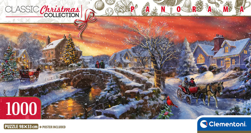Clementoni - PZ1000: PANORAMA - CHRISTMAS OVER THE BRIDGE