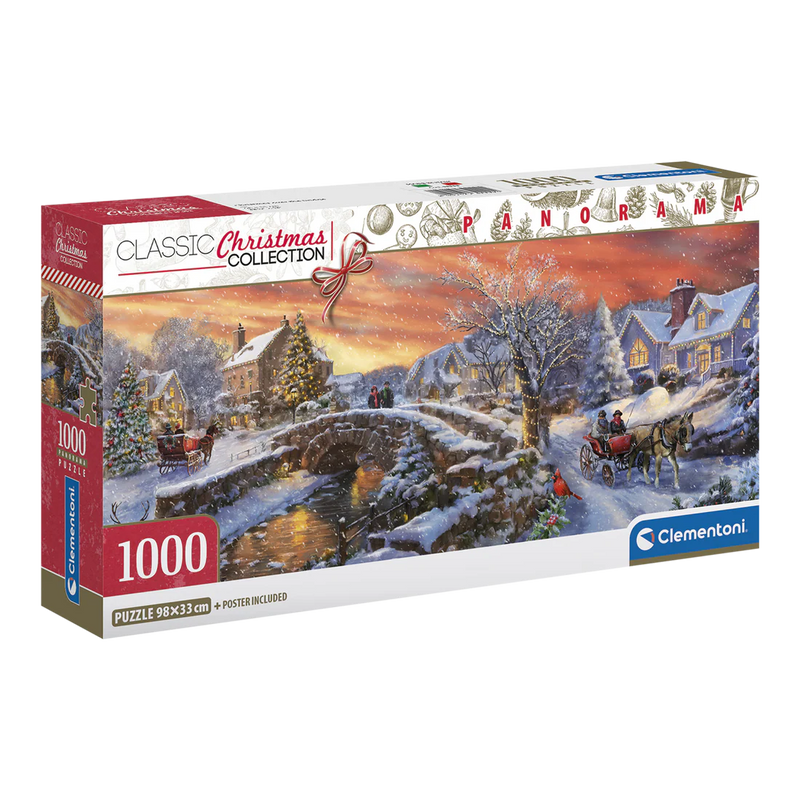 Clementoni - PZ1000: PANORAMA - CHRISTMAS OVER THE BRIDGE