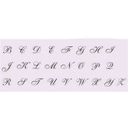 Brass round plate Ø24 mm Script-style alphabet A to Z