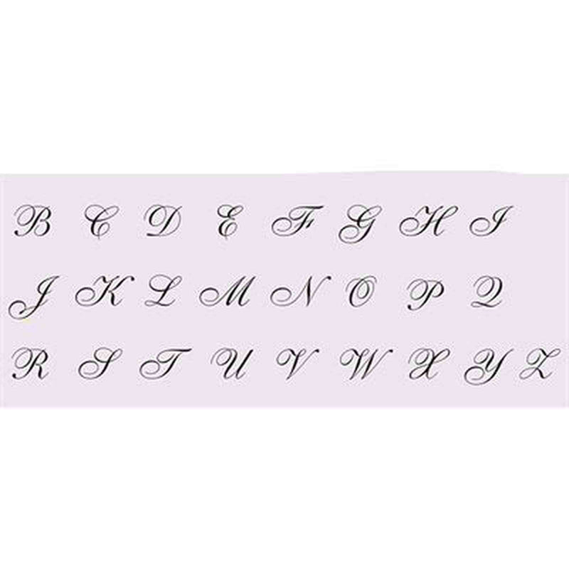 Brass round plate Ø24 mm Script-style alphabet A to Z