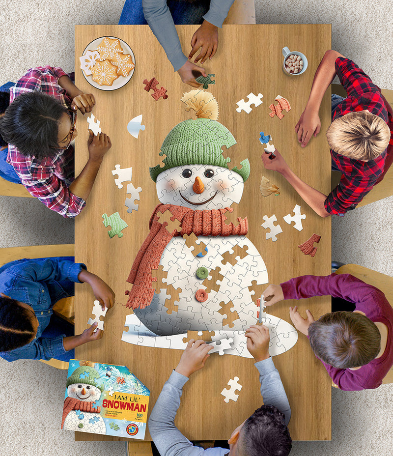 Madd Capp Puzzles – I Am Lil' Snowman Jigsaw Puzzle | 100 Pieces – lifestyle view