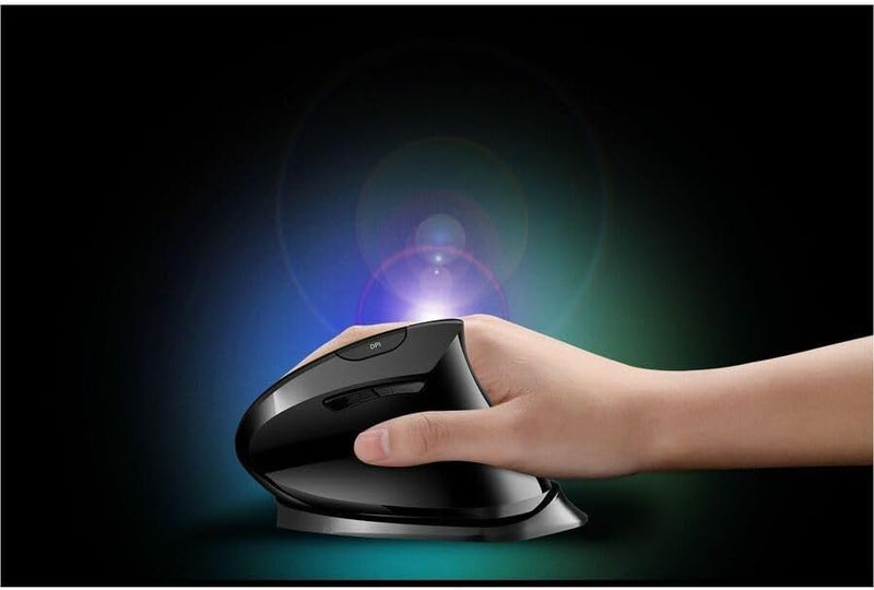 Adesso - Wireless Vertical Ergonomic Optical Mouse 2400 dpi PC/Mac/Android/Chrome – Black