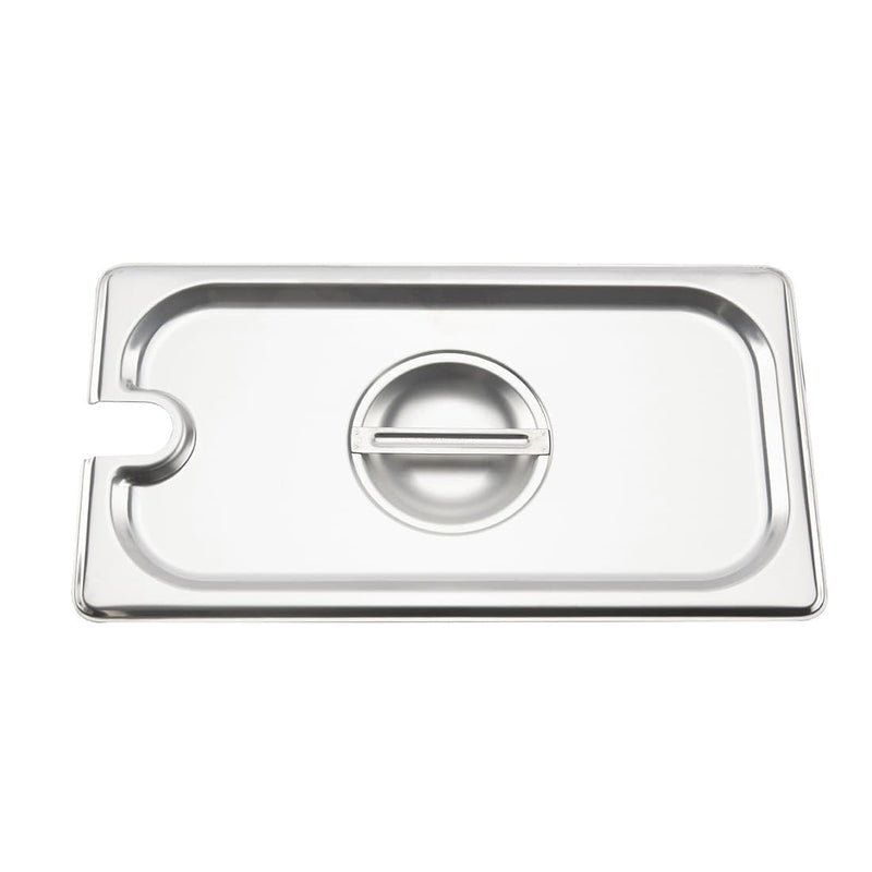 Browne - Steam Table Pan Cover - One - Third Size - Notched,12.8 × 7 in / 32.5 × 17.8 cm - Stainless Steel