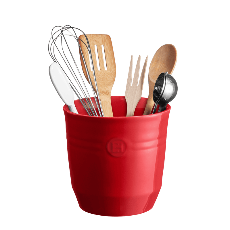 EMILE HENRY - Utensil Pot, Large, 6.7x6.3" / 17x16cm, Grand Cru - lifestyle