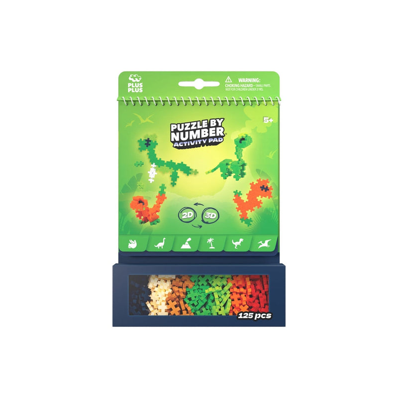 PUZZLE BY NUMBER - ACTIVITY PADS  - DINOSAURS - 125pcs