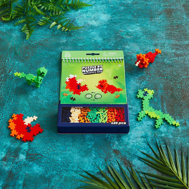 PUZZLE BY NUMBER - ACTIVITY PADS  - DINOSAURS - 125pcs