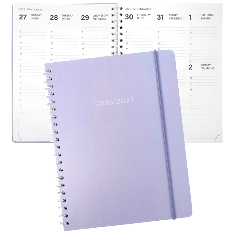 ACADEMIC AGENDA 2026-2027- LARGE 1W/2P- PASTEL PURPLE