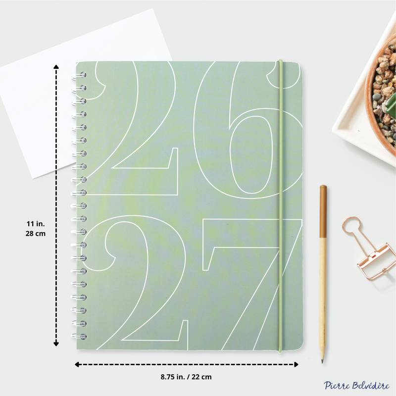 ACADEMIC AGENDA 2026-2027- LARGE 1W/2P- SAGE GREEN