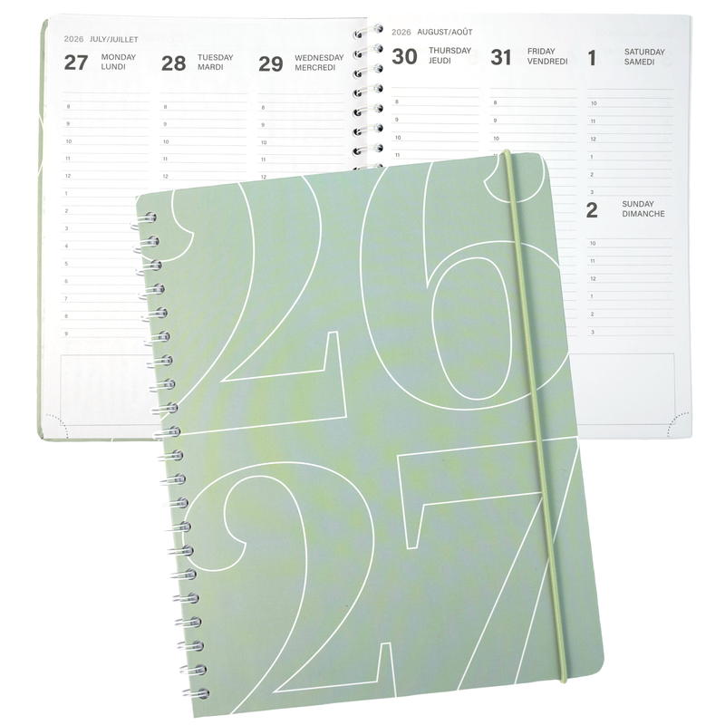ACADEMIC AGENDA 2026-2027- LARGE 1W/2P- SAGE GREEN
