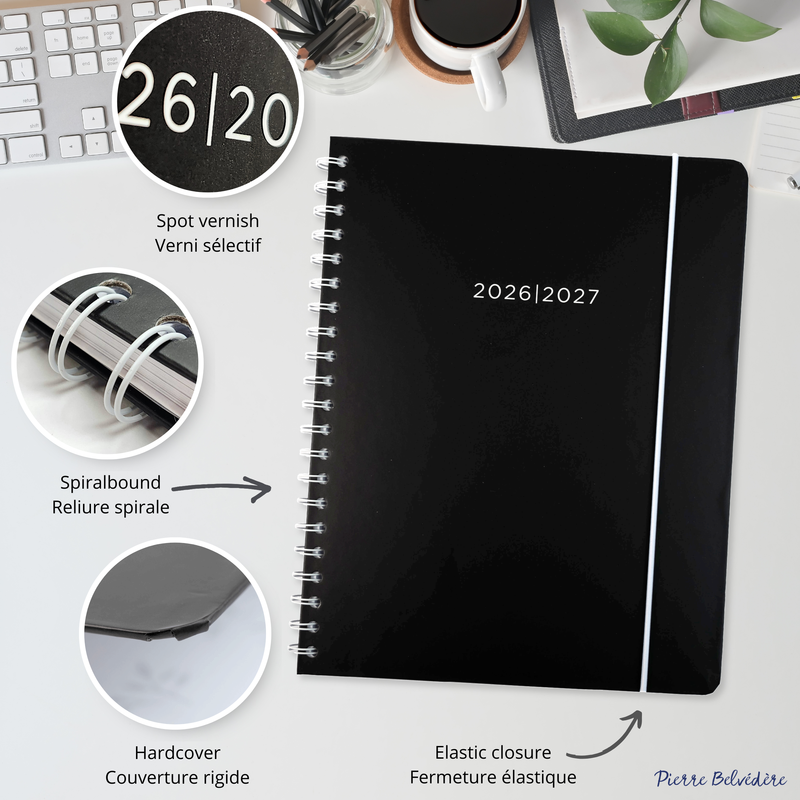 ACADEMIC AGENDA 2026-2027- LARGE 1W/2P- BLACK