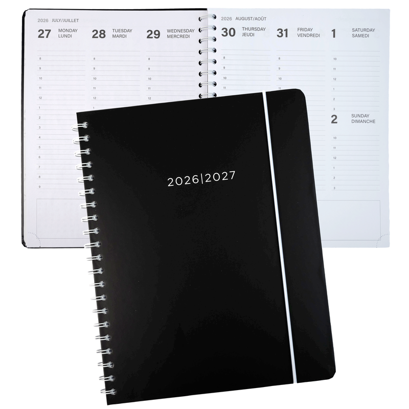 ACADEMIC AGENDA 2026-2027- LARGE 1W/2P- BLACK
