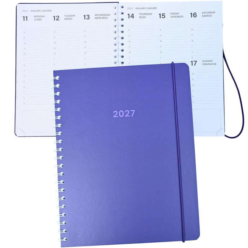 Pierre Belvedere - Annual Agenda 2027- Large-1W/2P- Purple Cotinga