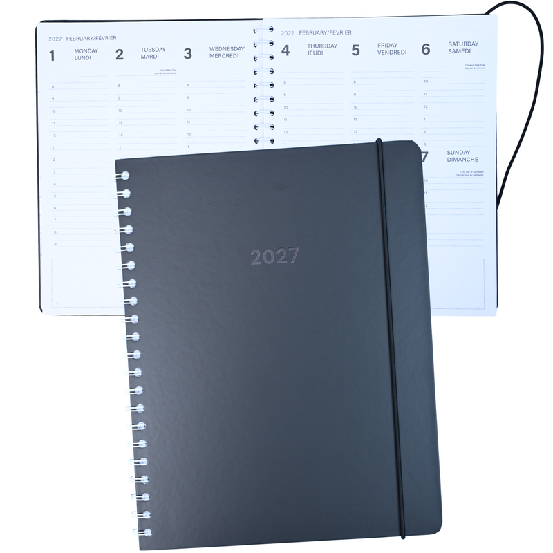 Pierre Belvedere - Annual Agenda 2027- Large-1W/2P- Black