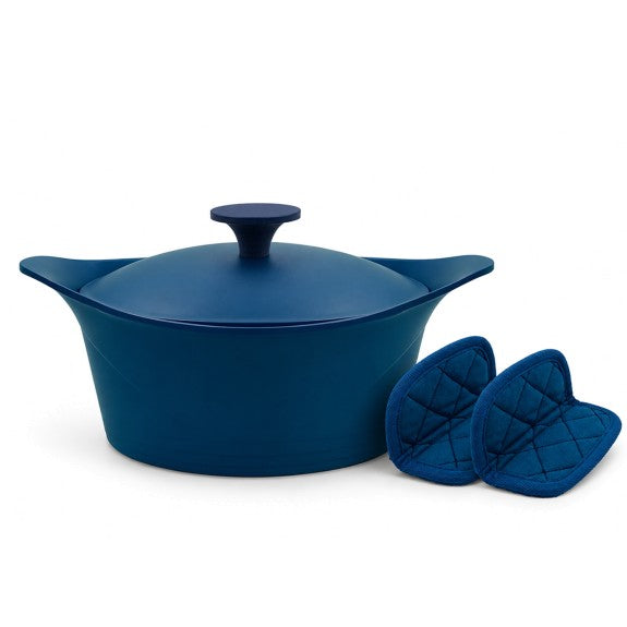 Cookut - The Incredible Cocotte 33 cm (Serves 8-14 ) Blueberry, Includes Knob and Handles