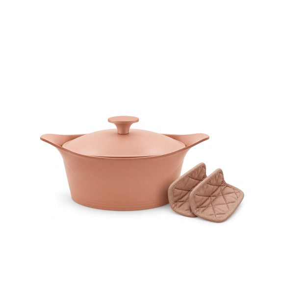 Cookut - The Incredible Cocotte 24 cm (Serves 2-8) Pink Marshmallow, Includes Knob and Handles