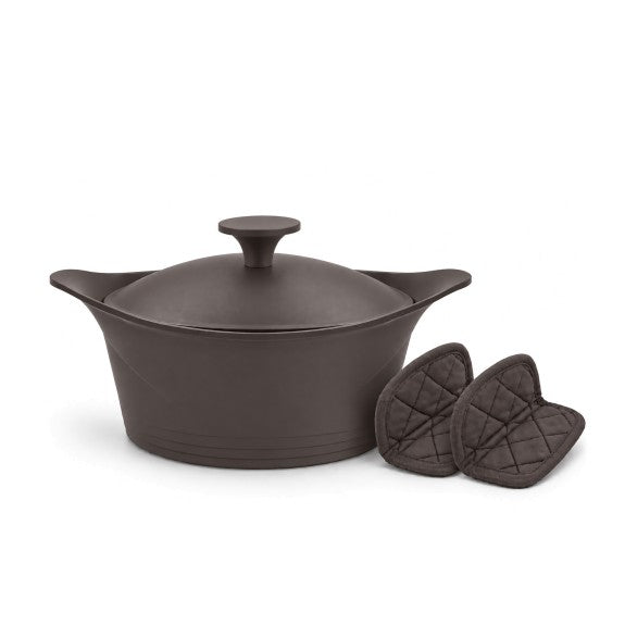 Cookut - The Incredible Cocotte 28 cm (Serves 6-12) Mocha, Includes Knob and Handles