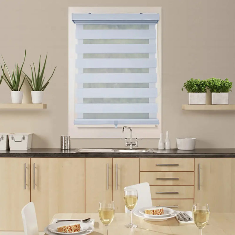 ITY Olivia Stone CDNW-1 Cordless Zebra Blind, 46 × 84 in, White