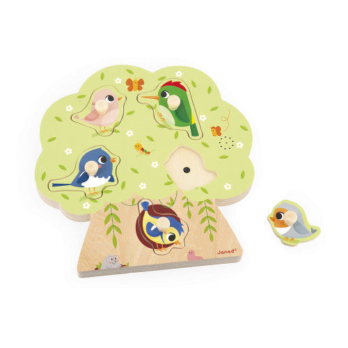 Janod - Puzzle- Birds Peg Sound Puzzle