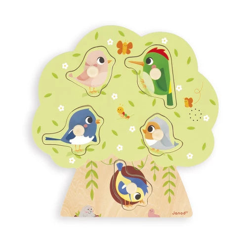 Janod - Puzzle- Birds Peg Sound Puzzle