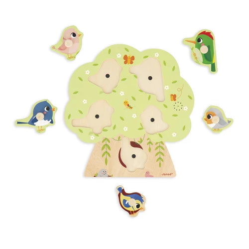 Janod - Puzzle- Birds Peg Sound Puzzle