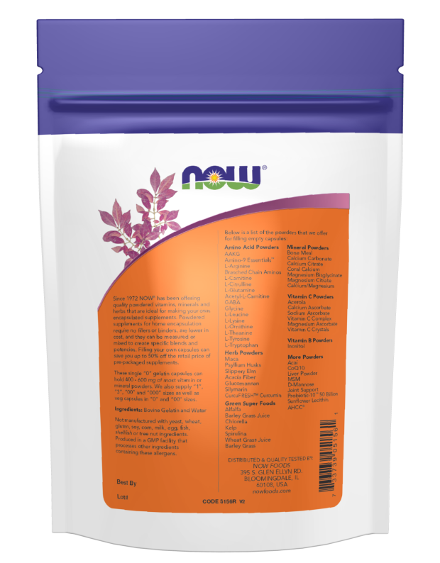 Now - Vcaps "00" Veg. Non - Gelatin 250's