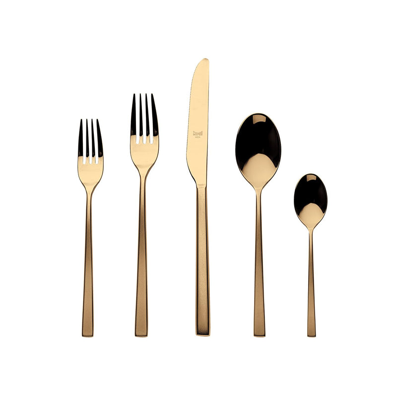 Mepra – Atena Frozen Gold – 5-Piece Flatware Set