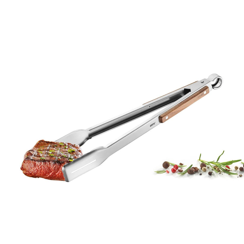 Gefu - Locking BBQ Tongs Walnut Handle