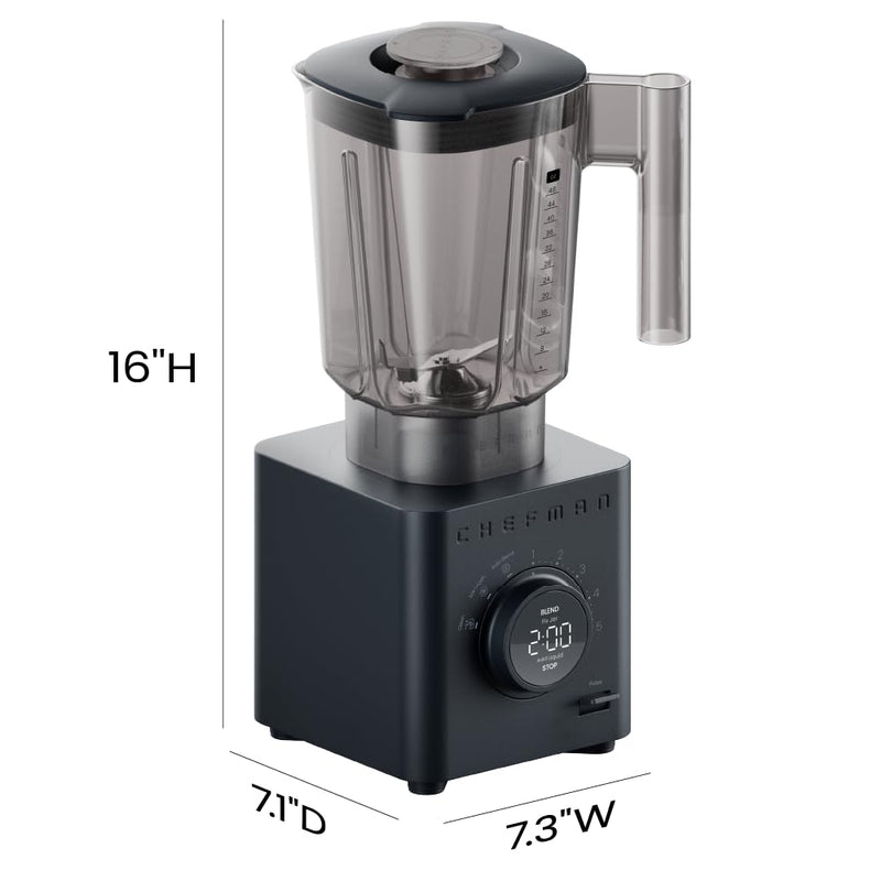 Chefman Obliterator 48 oz Blender with Tamper, Midnight