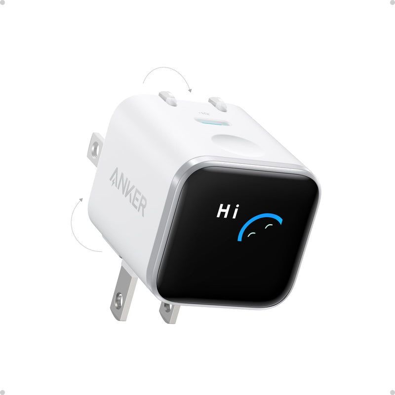 Anker - Nano (A121D) - 45W USB-C Wall Charger with Smart Display - White