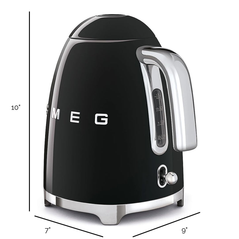 Smeg Retro Style Electric Kettle KLF03BLUS, 1.7 L, Black