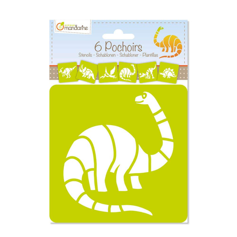 Avenue Mandarine - 6 Dinosaur Stencils
