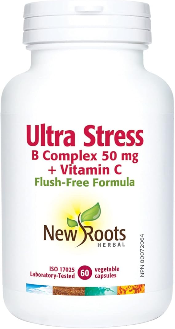 New Roots Herbal - Ultra Stress B Complex 50MG Vitamin C 60 Capsules