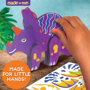 Decorating a wooden Triceratops from Made By Me 3D Dinos & Friends