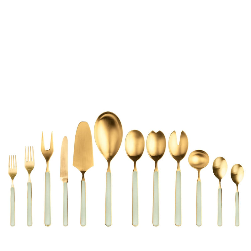 Mepra – Fantasia Ice Gold Sage – 67-Piece Flatware Set