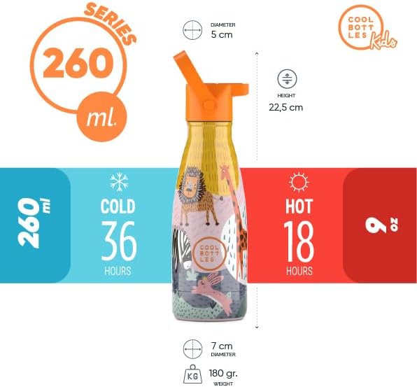 Cool Bottles - Kids 260ml - Animal Series - Savannah Kingdom